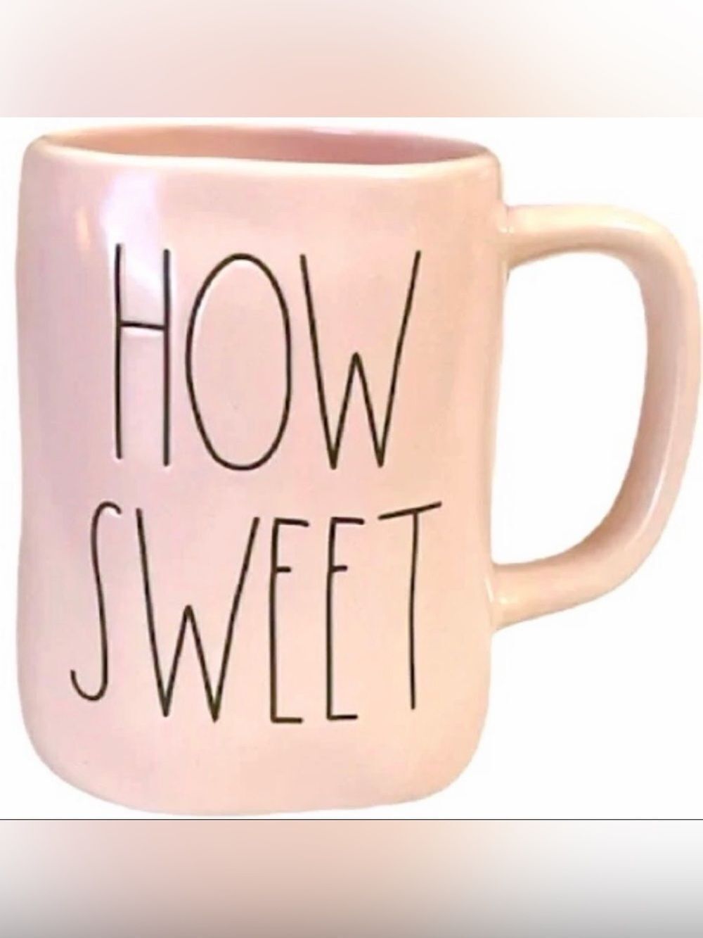 NWT Rae Dunn “HOW SWEET” Pink  Black Matte Finish Absolutely Gorgeous Coffee Mug